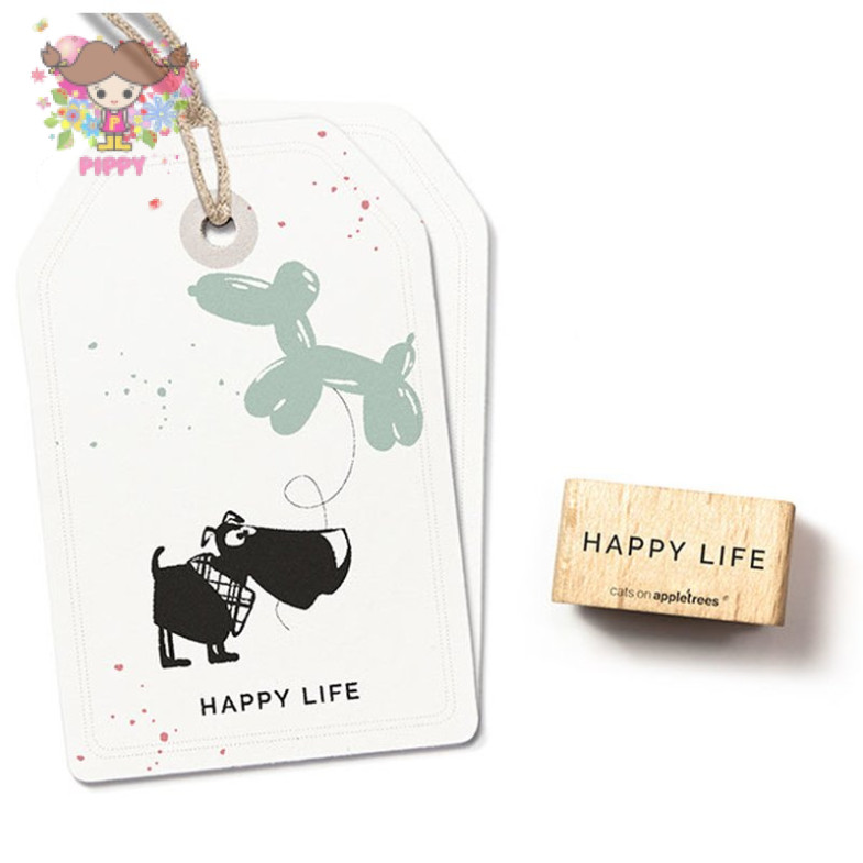 cats on appletrees スタンプ☆ハッピーライフ 英字(Happy Life)☆